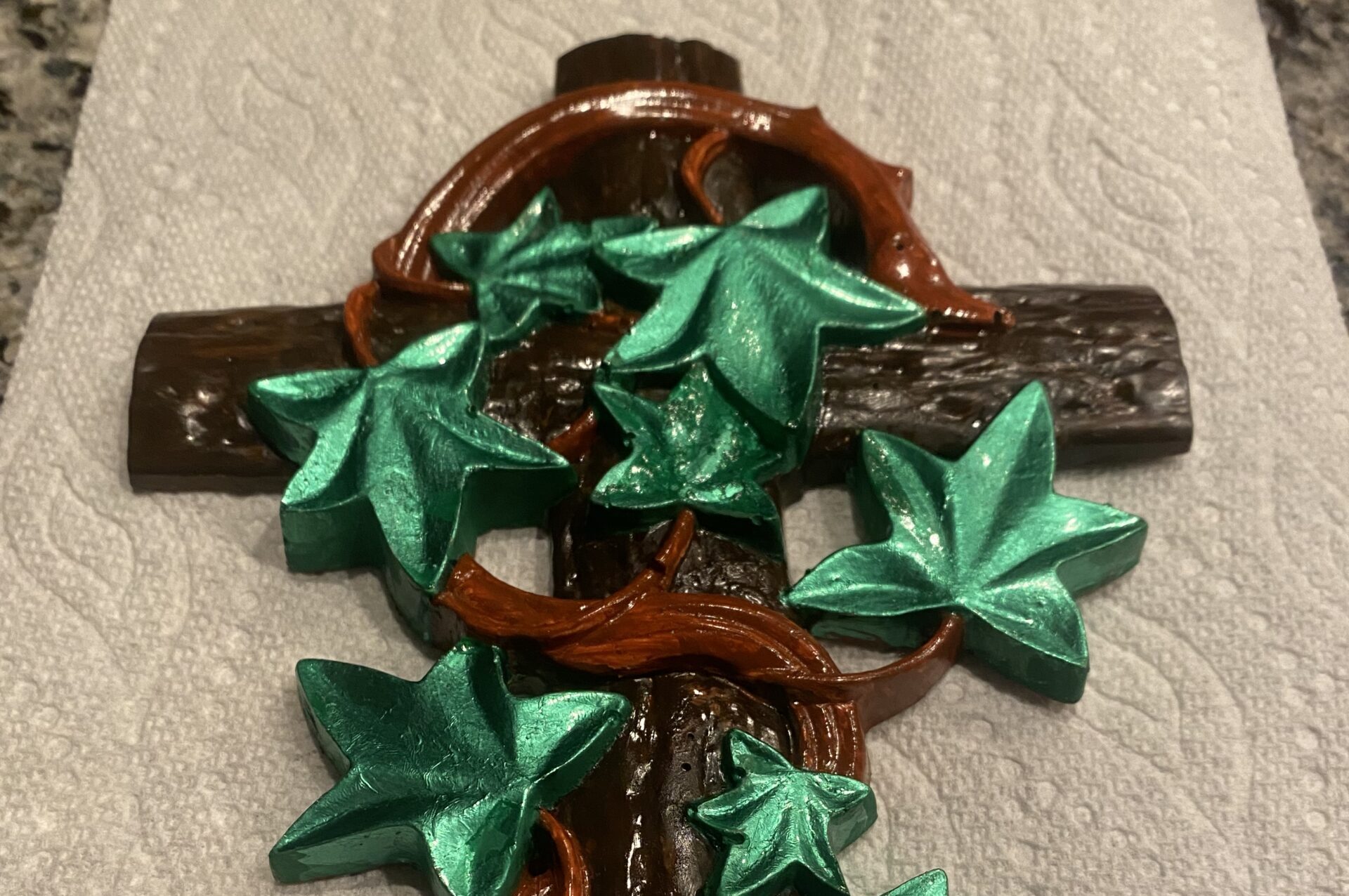 Cross - Resin Crete and painted.